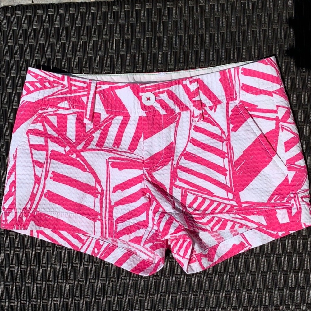 LILLY PULITZER Pink/White Sail Boat Walsh Shorts